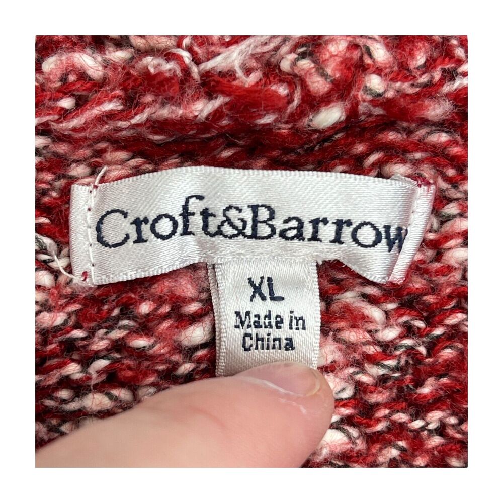 Croft & Barrow Sweater Women's XL Heather Red Cowl Neck Long Sleeve Pullover - Picture 3 of 8